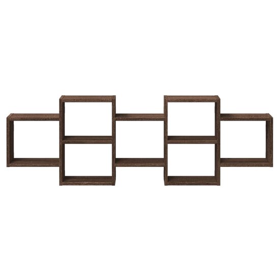 Wandschap Bewerkt Hout Ig 129 x 18 x 42 cm bruin eikenkleur