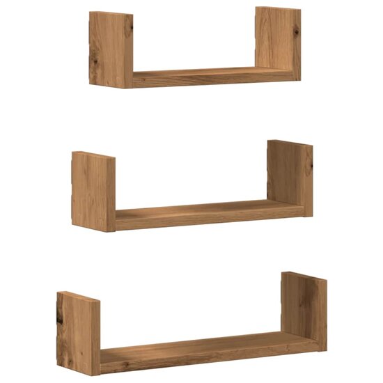 Wandschappen Bewerkt Hout Artisanaal Eiken 40 x 10 x 10.5 cm