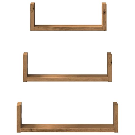 Wandschappen Bewerkt Hout Artisanaal Eiken 40 x 10 x 10.5 cm