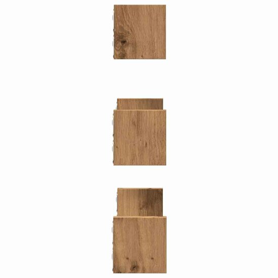 Wandschappen Bewerkt Hout Artisanaal Eiken 40 x 10 x 10.5 cm