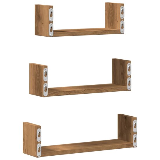 Wandschappen Bewerkt Hout Artisanaal Eiken 40 x 10 x 10.5 cm
