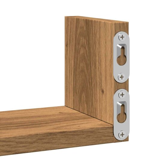 Wandschappen Bewerkt Hout Artisanaal Eiken 40 x 10 x 10.5 cm