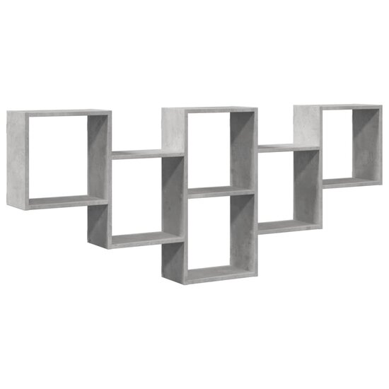 Wandschap 159X18X66 Cm Bewerkt Hout Betongrijs