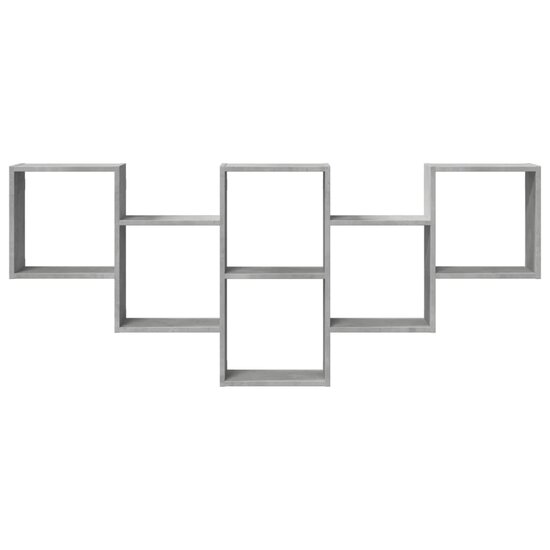 Wandschap 159X18X66 Cm Bewerkt Hout Betongrijs