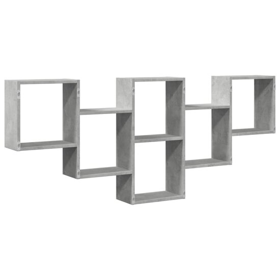 Wandschap 159X18X66 Cm Bewerkt Hout Betongrijs
