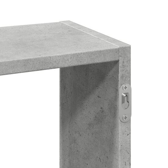 Wandschap 159X18X66 Cm Bewerkt Hout Betongrijs