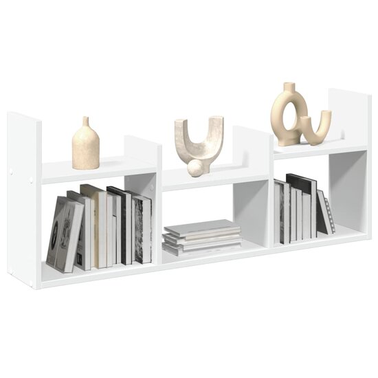 Wandkast 100X18X40 Cm Bewerkt Hout Wit