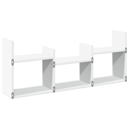 Wandkast 100X18X40 Cm Bewerkt Hout Wit