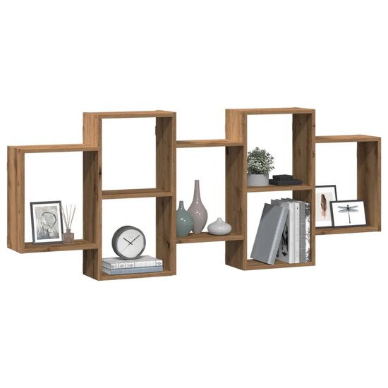 Wandschap Bewerkt Hout Artisanaal Kleurig 159 x 18 x 65 cm Eiken