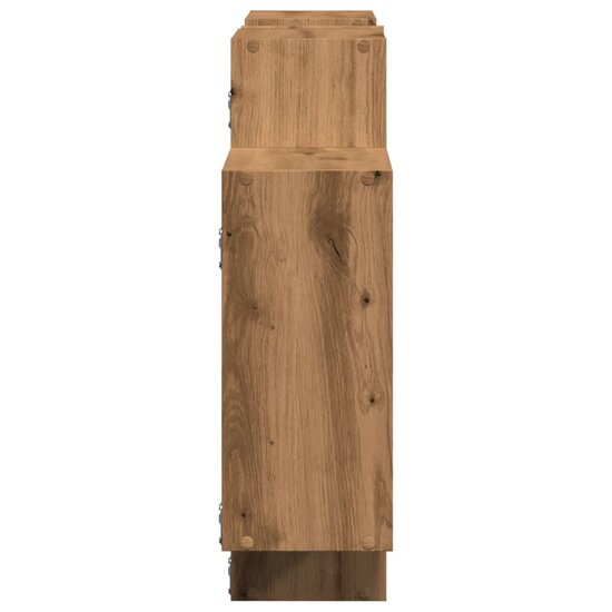 Wandschap Bewerkt Hout Artisanaal Kleurig 159 x 18 x 65 cm Eiken
