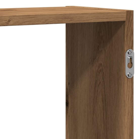 Wandschap Bewerkt Hout Artisanaal Kleurig 159 x 18 x 65 cm Eiken