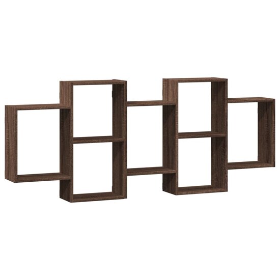 Wandschap Bewerkt Hout Ig 159 x 18 x 65 cm bruin eikenkleur