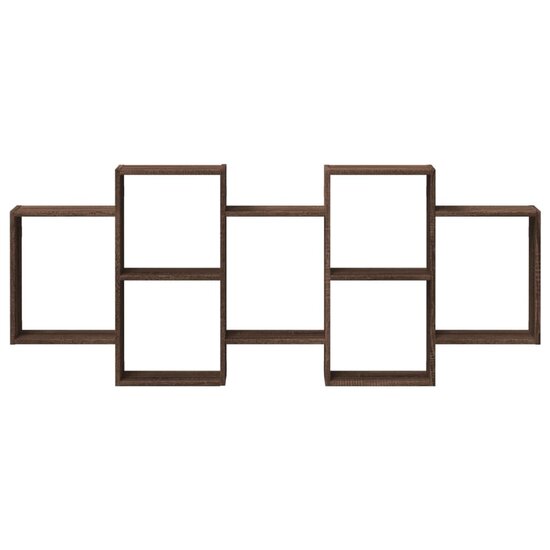 Wandschap Bewerkt Hout Ig 159 x 18 x 65 cm bruin eikenkleur