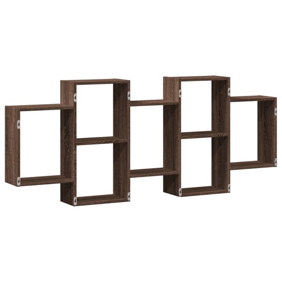 Wandschap Bewerkt Hout Ig 159 x 18 x 65 cm bruin eikenkleur