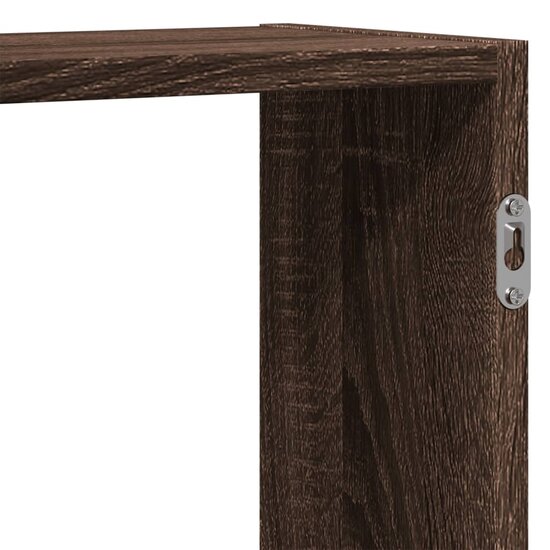 Wandschap Bewerkt Hout Ig 159 x 18 x 65 cm bruin eikenkleur