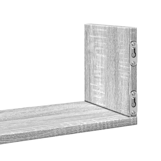 Wandschappen 3 St Bewerkt Hout Eiken 80 x 18 x 18 cm Grijs sonoma