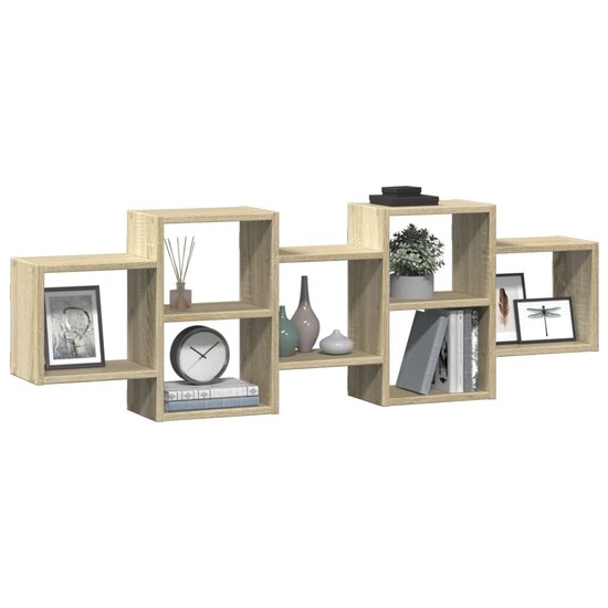 Wandschap Bewerkt Hout Kleurig 129 x 18 x 42 cm Sonoma eiken