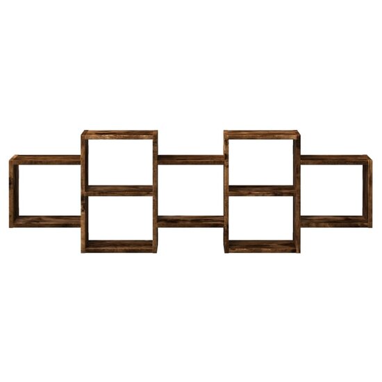 Wandschap Bewerkt Hout Kleurig 129 x 18 x 42 cm Gerookt eiken