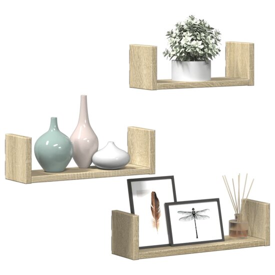 Wandschappen Bewerkt Hout Kleurig Sonoma Eiken 40 x 10 x 10.5 cm