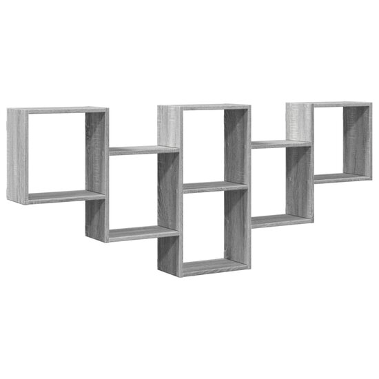 Wandschap 159X18X66 Cm Bewerkt Hout Eikenkleurig Grijs sonoma