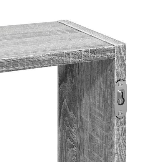 Wandschap 159X18X66 Cm Bewerkt Hout Eikenkleurig Grijs sonoma