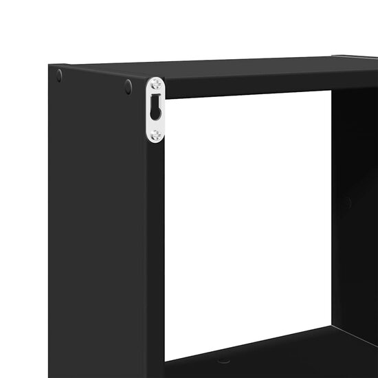 Wandkast 78X18X71 Cm Bewerkt Hout Zwart
