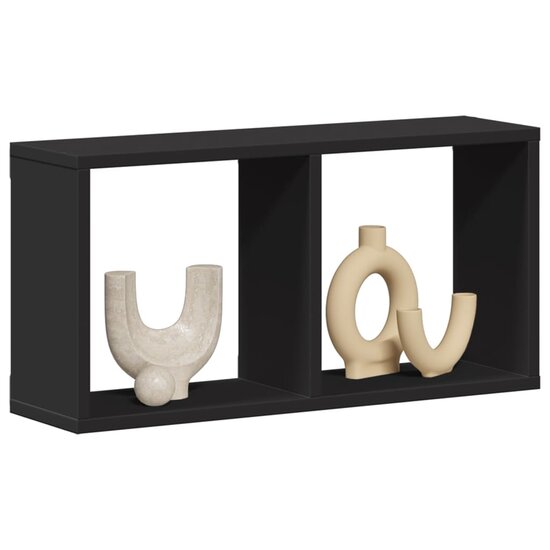 Wandkast Bewerkt Hout 60 x 16 x 30 cm Zwart