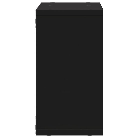 Wandkast Bewerkt Hout 60 x 16 x 30 cm Zwart