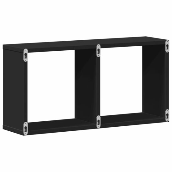 Wandkast Bewerkt Hout 60 x 16 x 30 cm Zwart