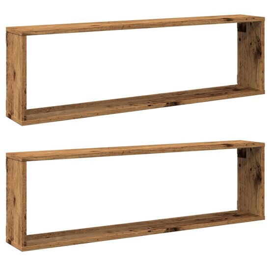Wandschappen Kubus Bewerkt Hout Oud Hout 2 100 x 15 x 30 cm
