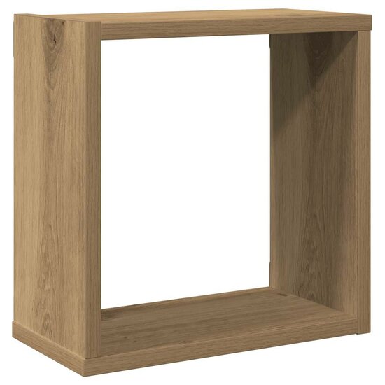 Wandschappen Kubus 6St 30X15X30Cm Bewerkt Hout Artisanaal Eiken Artisanaal Eikenkleurig 30 x 15 x 30 cm