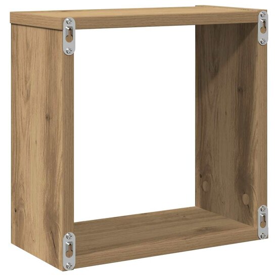 Wandschappen Kubus 6St 30X15X30Cm Bewerkt Hout Artisanaal Eiken Artisanaal Eikenkleurig 30 x 15 x 30 cm