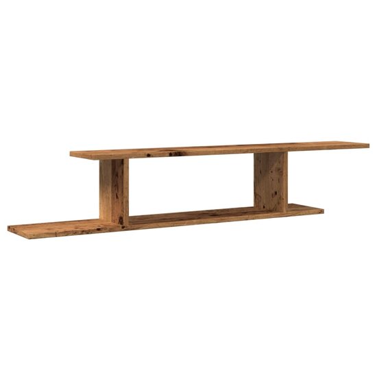 Tv-Wandschap 125X18X23 Cm Bewerkt Hout Kleurig Oud hout