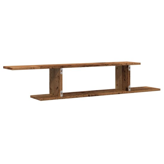 Tv-Wandschap 125X18X23 Cm Bewerkt Hout Kleurig Oud hout