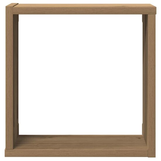 Wandschappen kubus 2st 30x15x30cm bewerkt hout artisanaal eiken