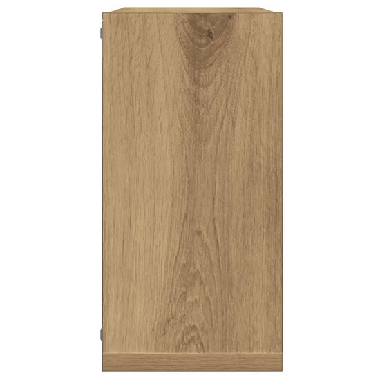 Wandschappen kubus 2st 30x15x30cm bewerkt hout artisanaal eiken