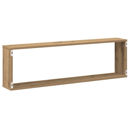 Wandschappen Kubus 2St 100X15X30Cm Bewerkt Hout Artisanaaleiken Artisanaal Eikenkleurig 100 x 15 x 30 cm