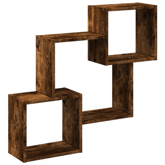 Wandkast 78X18X71 Cm Bewerkt Hout Kleurig Gerookt eiken
