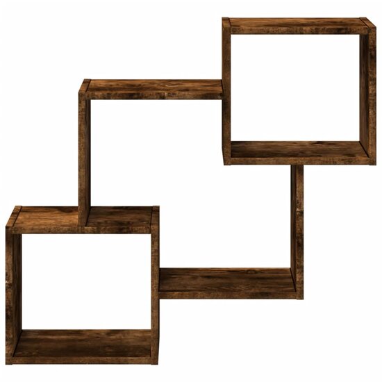 Wandkast 78X18X71 Cm Bewerkt Hout Kleurig Gerookt eiken