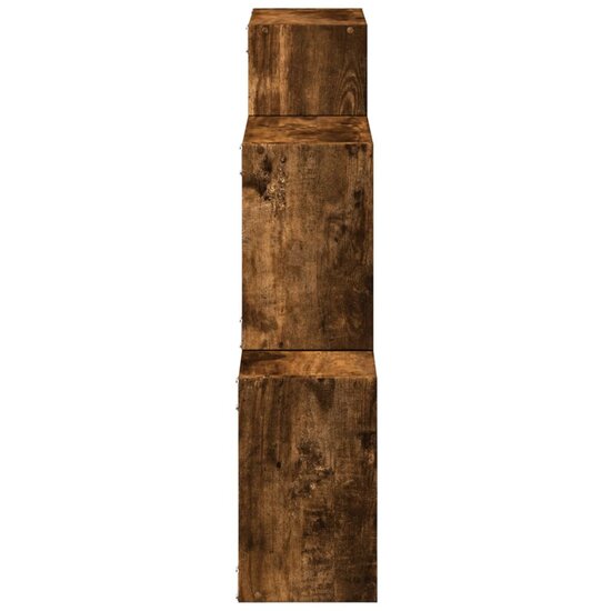 Wandkast 78X18X71 Cm Bewerkt Hout Kleurig Gerookt eiken