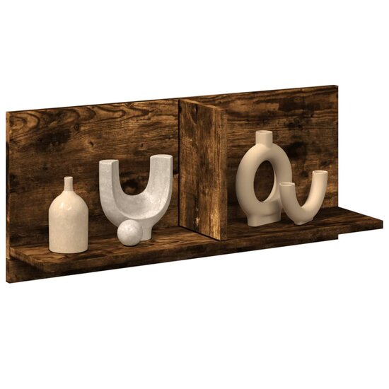 Wandkast 70X16,5X30 Cm Bewerkt Hout Kleurig 70 x 16.5 x 30 cm Gerookt eiken