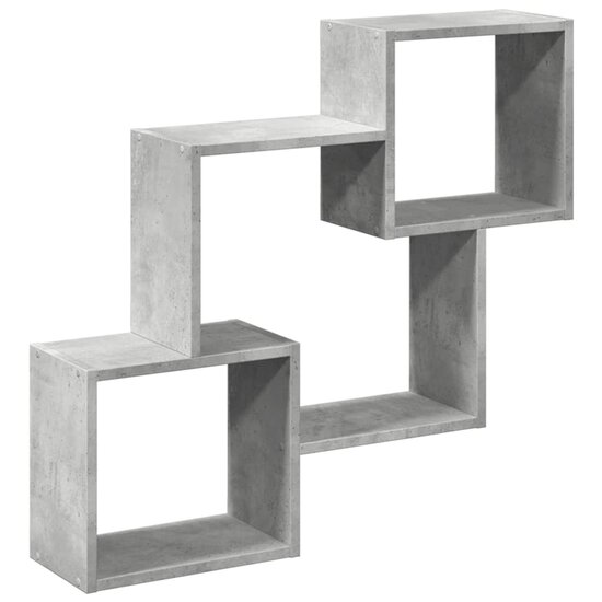 Wandkast 78X18X71 Cm Bewerkt Hout Betongrijs