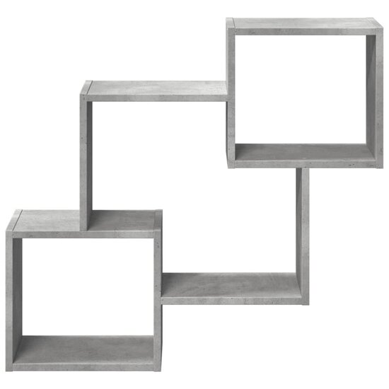 Wandkast 78X18X71 Cm Bewerkt Hout Betongrijs