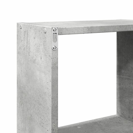 Wandkast 78X18X71 Cm Bewerkt Hout Betongrijs