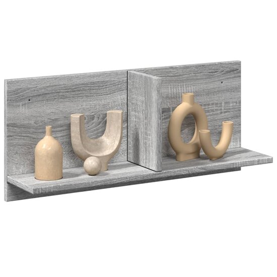 Wandkast 70X16,5X30 Cm Bewerkt Hout Eiken 70 x 16.5 x 30 cm Grijs sonoma