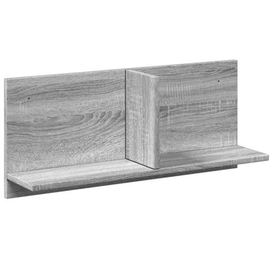 Wandkast 70X16,5X30 Cm Bewerkt Hout Eiken 70 x 16.5 x 30 cm Grijs sonoma