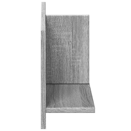 Wandkast 70X16,5X30 Cm Bewerkt Hout Eiken 70 x 16.5 x 30 cm Grijs sonoma