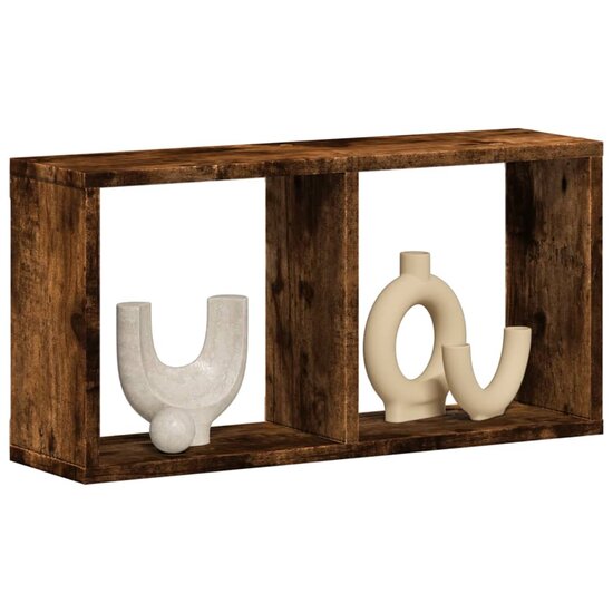 Wandkast Bewerkt Hout Kleurig 60 x 16 x 30 cm Gerookt eiken