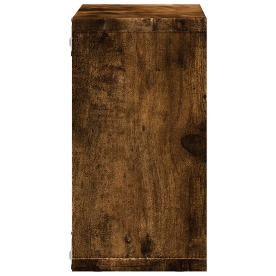 Wandkast Bewerkt Hout Kleurig 60 x 16 x 30 cm Gerookt eiken