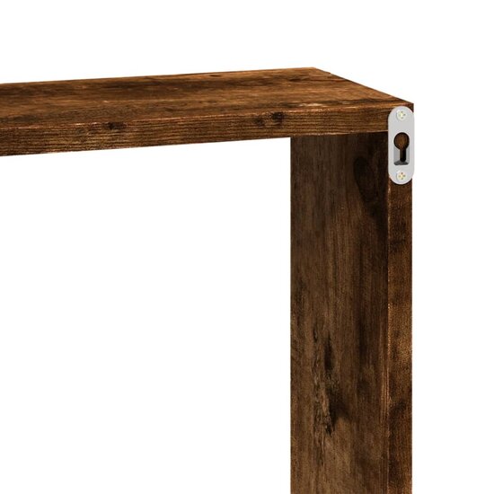 Wandkast Bewerkt Hout Kleurig 60 x 16 x 30 cm Gerookt eiken